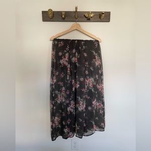 Hollister Floral Semi-Sheer Maxi Skirt